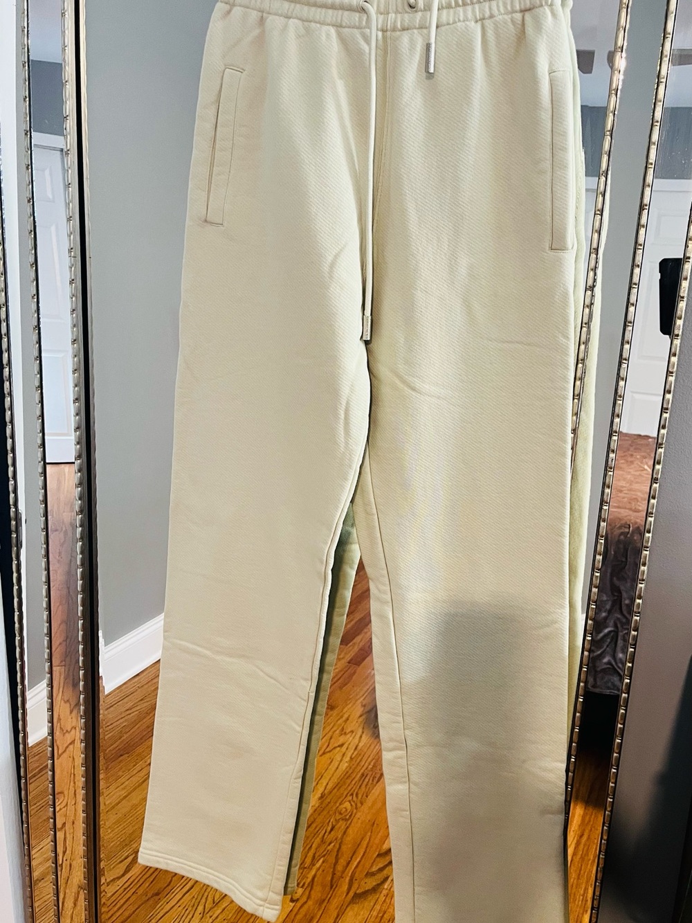 Off-White Women Casual Drawstring Sweatpants - Cream